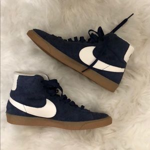 Nike Navy Distressed Suede Blazers